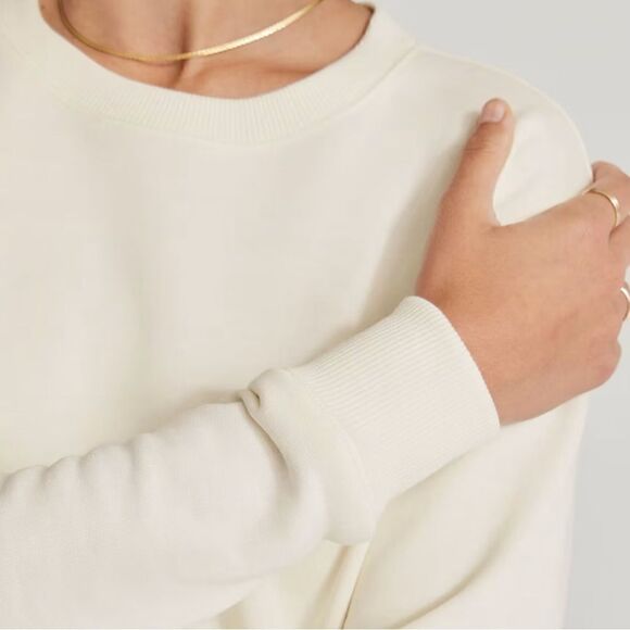 NWT Allbirds R&R Sweatshirt Natural White M Slim Fit Prima Hemp Tensel Crew Warm - Picture 6 of 7